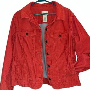 Rust Orange L.L. Bean Corduroy Jacket Size Medium